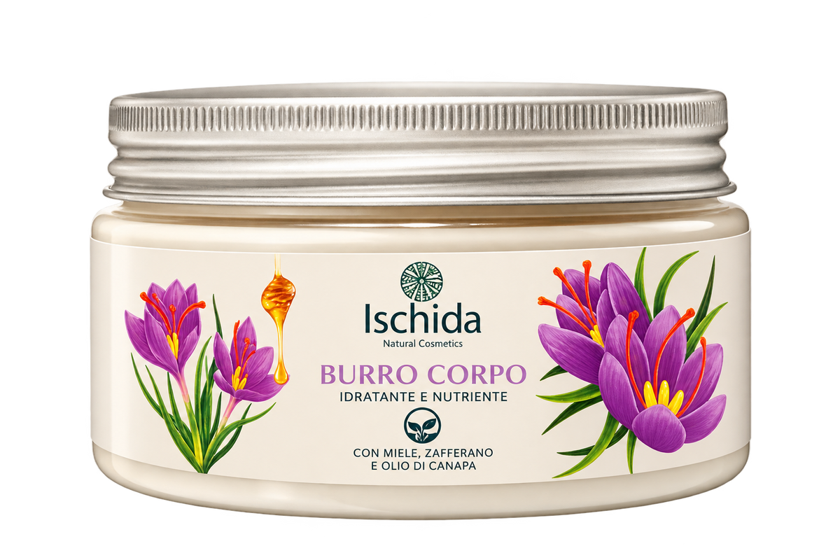 Burro corpo Miele, Zafferano e Olio di canapa
